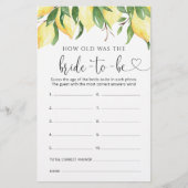 Lemons Bridal wie alt war das Brautspiel (Vorderseite)