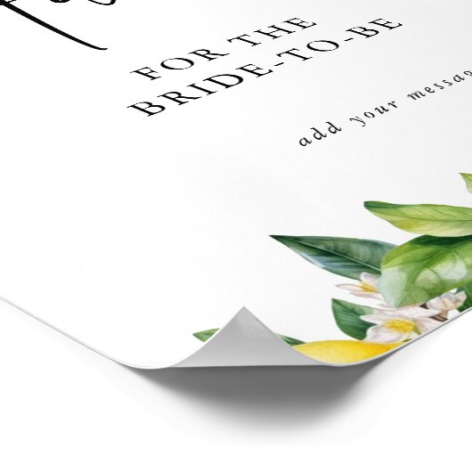 Lemons Citrus Brautdusche Beratung Poster (Ecke)