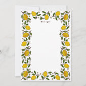 Lemons CUSTOM Summer BRAUTPARTY Dankeskarte (Vorderseite)