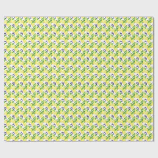 Lemons Damask Pattern Geschenkpapier (Flach)