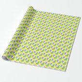 Lemons Damask Pattern Geschenkpapier (Ungerollt)