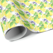 Lemons Damask Pattern Geschenkpapier (Rolleneckpunkt)