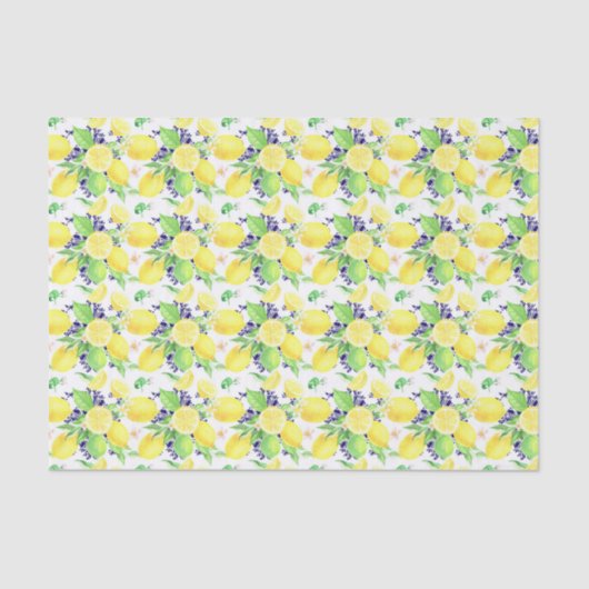 Lemons Damask Pattern Seidenpapier (Vorderseite)