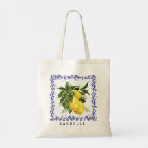 Lemons Design Leinwand Tote Tasche