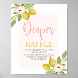 Lemons Diaper Raffle Dusche Zeichen Poster
