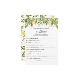 Lemons, die die Bride Best Game Einladung kennen