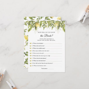 Lemons, die die Bride Best Game Einladung kennen