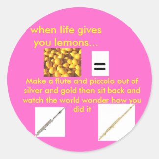 lemons= eine Flöte Runder Aufkleber