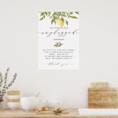 Lemons Elegant Calligraphy Unplugged Zeremonie Poster (Küche)
