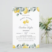 Lemons Eucalyptus Budget Bridal Dusche Einladung (Stehend Vorderseite)