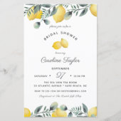 Lemons Eucalyptus Budget Bridal Dusche Einladung (Vorderseite)