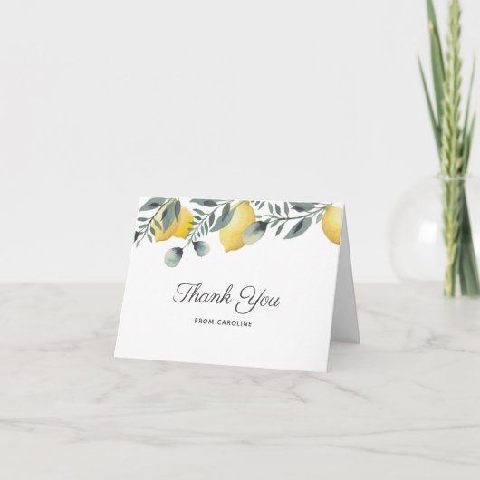 Lemons & Eukalyptus Brautparty Vielen Dank Dankeskarte (Vorderseite)