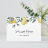 Lemons & Eukalyptus Brautparty Vielen Dank Dankeskarte (Stehend Vorderseite)