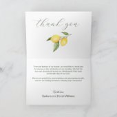 Lemons Eukalyptus & Yellow Flowers Danke Karte (Innenseite)