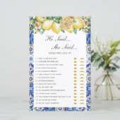 Lemons floral Brautparty sagte er sagte, sie sagte (Stehend Vorderseite)