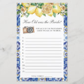 Lemons Floral Bridal wie alt war das Brautspiel (Vorderseite)