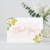 Lemons floral Danke Karte (Stehend Vorderseite)