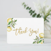Lemons floral Danke Karte (Stehend Vorderseite)