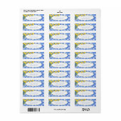 Lemons Floral Italian Blue Tile Rücksendeadresse (Vorne)