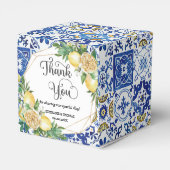 Lemons floral mediteranean Mosaik Tiles Wedding Geschenkschachtel (Rückseite)