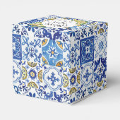 Lemons floral mediteranean Mosaik Tiles Wedding Geschenkschachtel (Rückseite)