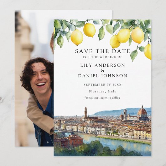 Lemons Florence Tuscany Italy Photo Wedding Save The Date (Vorne/Hinten)