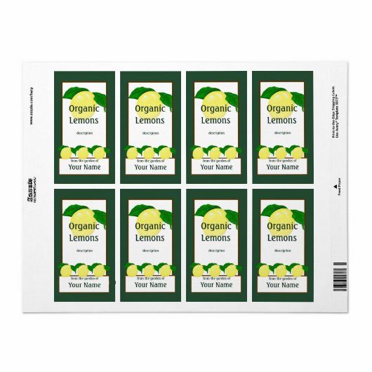 Lemons Gardener Label (Vorne)