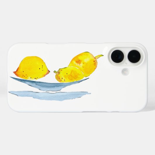 Lemons gelbe Aquarellkunst Case-Mate iPhone Hülle (Rückseite (Horizontal))