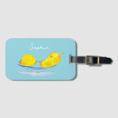 Lemons gelbe Aquarellkunst Gepäckanhänger (Vorderseite (Horizontal))