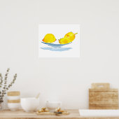 Lemons gelbe Aquarellkunst Poster (Küche)