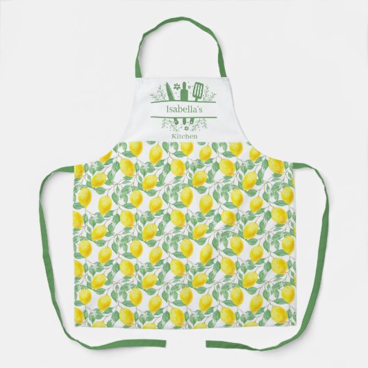 Lemons, gelbe Küchenutensilien Schürze (Vorderseite)