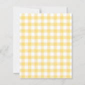 Lemons gingham squeeze bow Baby Shower invitation (Rückseite)