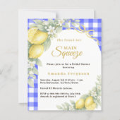 Lemons gingham squeeze Bridal Shower invitation (Vorderseite)