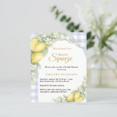 Lemons gingham squeeze Bridal Shower invitation (Stehend Vorderseite)