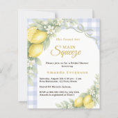 Lemons gingham squeeze Bridal Shower invitation (Vorderseite)
