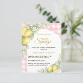 Lemons gingham squeeze Bridal Shower invitation (Stehend Vorderseite)