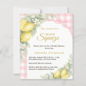 Lemons gingham squeeze Bridal Shower invitation (Vorderseite)