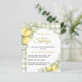 Lemons gingham squeeze Bridal Shower invitation (Stehend Vorderseite)