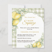 Lemons gingham squeeze Bridal Shower invitation (Vorderseite)