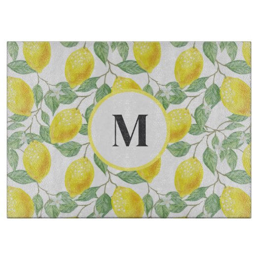 Lemons Glass Cutting Board Schneidebrett (Vorderseite)