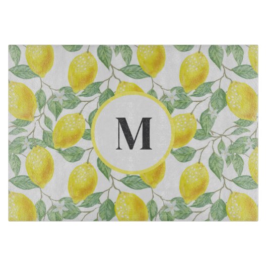 Lemons Glass Cutting Board Schneidebrett (Vorderseite)