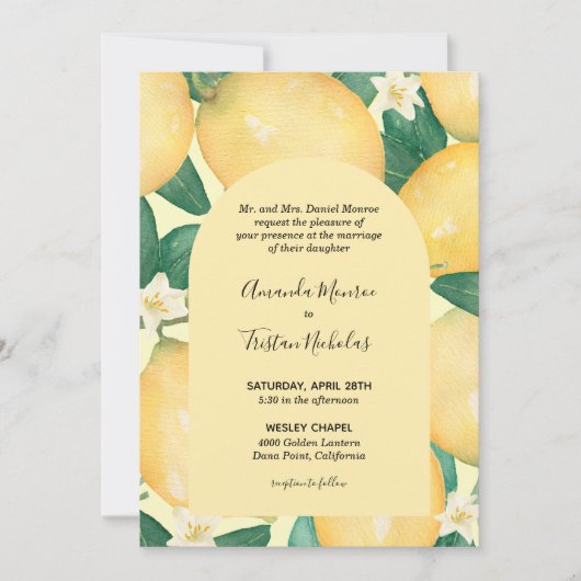 Lemons Greenerity Wedding All in One Invites (Vorderseite)