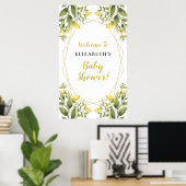 Lemons Greenerric Geometric Frame Baby Duschzeiche Poster (Heimbüro)