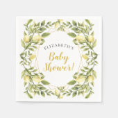 Lemons Greenery Baby Shower Serviette (Vorderseite)