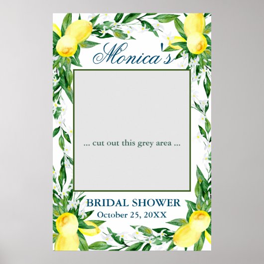 Lemons Greenery Blossom Brautparty Foto Prop Poster (Vorne)