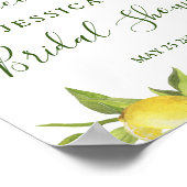 Lemons Greenery Blossom Brautparty Sign Poster (Ecke)