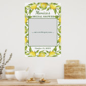 Lemons Greenery Blossom Bridal Shower Photo Prop Poster (Küche)