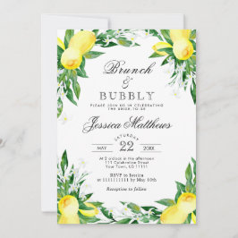 Lemons Greenery Blossom Brunch & Bubbly Einladung
