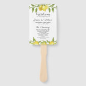 Lemons Greenery Blossom Wedding Program Fächer (Vorderseite)