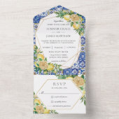 Lemons Greenery Blumenmosaik Tiles Wedding All All In One Einladung (Innen Boden)